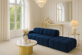 Wielka sofa do siedzenia granatowa