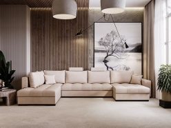 Wypoczynek U do salonu z funkcją spania