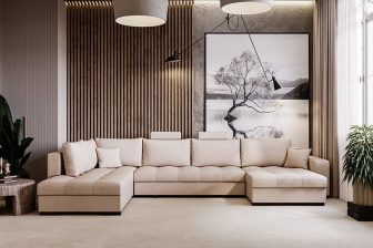 Wypoczynek U do salonu z funkcją spania