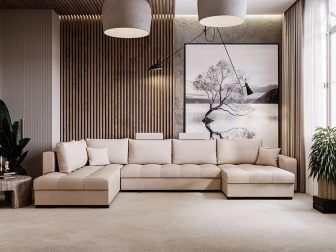 Wypoczynek U do salonu z funkcją spania