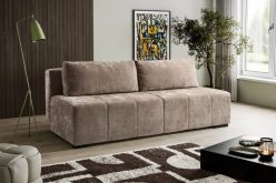 Kwadratowa kanapa do salonu i codziennego spania na piance PUR