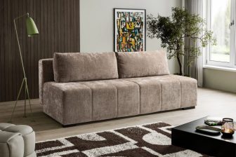 Kwadratowa kanapa do salonu i codziennego spania na piance PUR