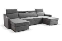 Niedrogi narożnik U z funkcją spania z zagłówkami MONARI 1