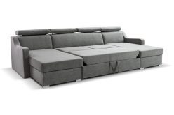 Niedrogi narożnik U z funkcją spania z zagłówkami MONARI 3