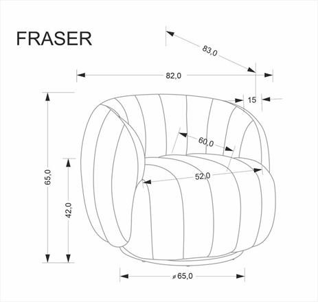 Przepiękny okrągły fotel designerski FRASER 7