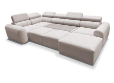 Asymetryczny narożnik U z elektrycznie rozkładanym podnóżkiem z funkcją spania AMADEUSZ 4 MIX 3