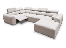 Asymetryczny narożnik U z elektrycznie rozkładanym podnóżkiem z funkcją spania AMADEUSZ 4 MIX 1