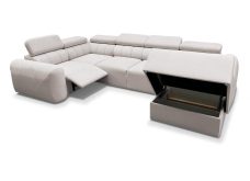 Asymetryczny narożnik U z elektrycznie rozkładanym podnóżkiem z funkcją spania AMADEUSZ 4 MIX 2