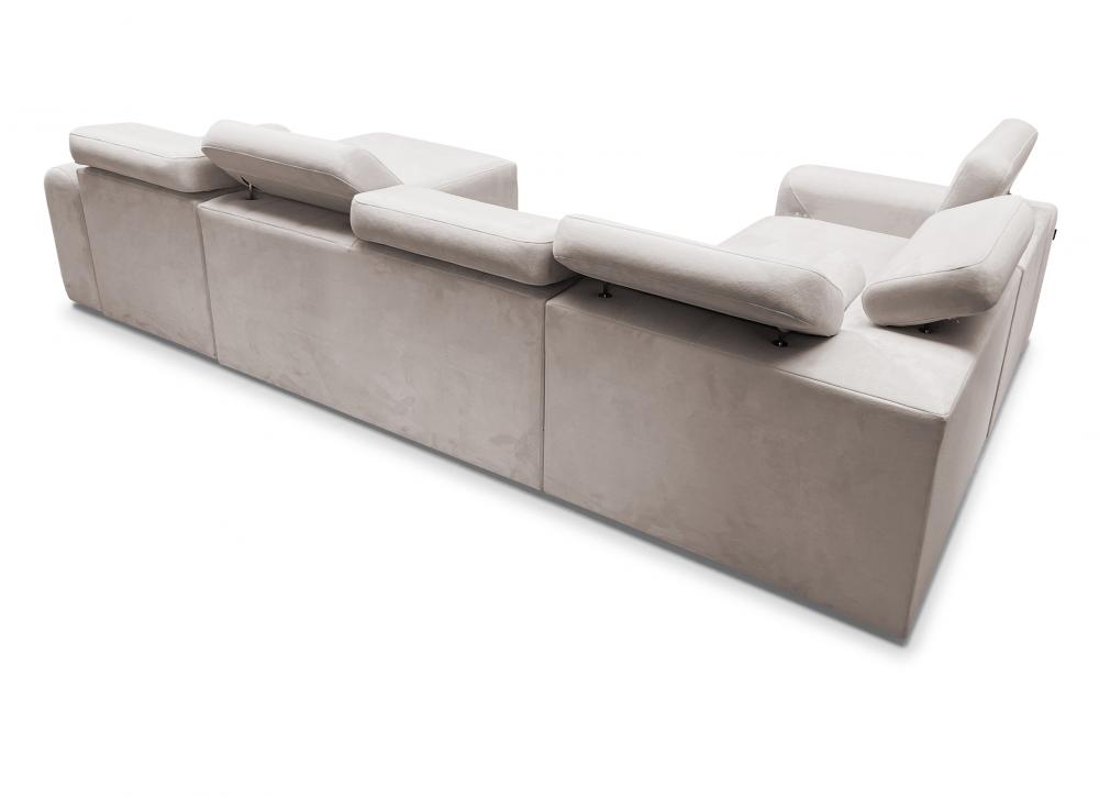 Asymetryczny narożnik U z elektrycznie rozkładanym podnóżkiem z funkcją spania AMADEUSZ 4 MIX 4