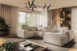 Luksusowy narożnik U z funkcją spania z oparciami