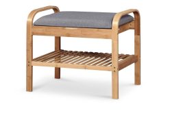 Bambusowy stojak na buty z miękkim siedziskiem