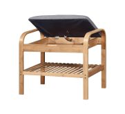 Bambusowy stojak na buty z miękkim siedziskiem