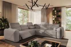 Elektryczny narożnik z funkcją relax rozkładany do spania