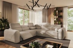 Ekskluzywny dwustronny narożnik z elektrycznym podnóżkiem z funkcją spania typ puma