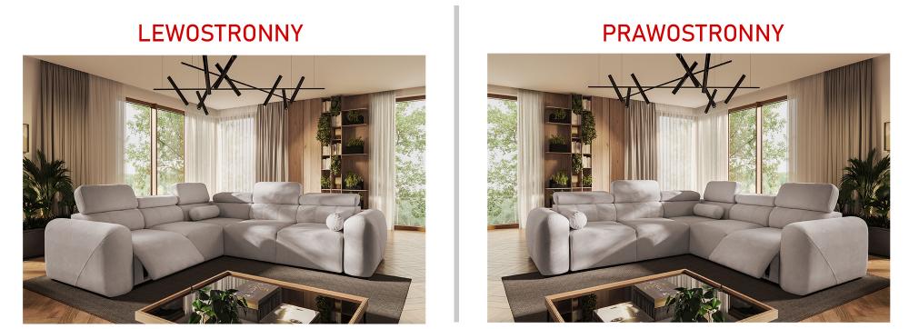 Narożnik z elektrycznym podnóżkiem z funkcją spania AMADEUSZ 3 MIX 6