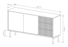 Komoda dekor dąb cremona 153 cm TATJANA 4