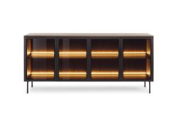 Komoda witryna 181 cm z oświetleniem led LUMENO 2