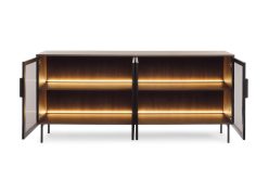 Komoda witryna 181 cm z oświetleniem led LUMENO 3