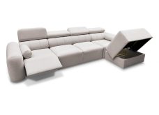 Narożnik 5 modułów z elektrycznym podnóżkiem z funkcją spania AMADEUSZ 12 MIX 2