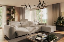 Sofa rogowa 5 modułów elektrycznie rozkładana z funkcją spania