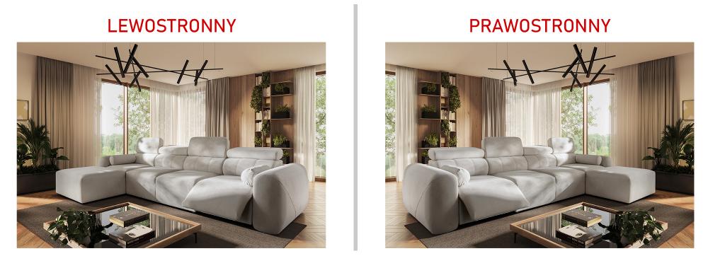 Narożnik 5 modułów z elektrycznym podnóżkiem z funkcją spania AMADEUSZ 12 MIX 6