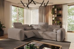 Kanapa narożna elektryczna z funkcją spania codziennego