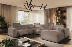 Wielki U siedmioosobowy z elektrycznym podnóżkiem z funkcją spania codziennego