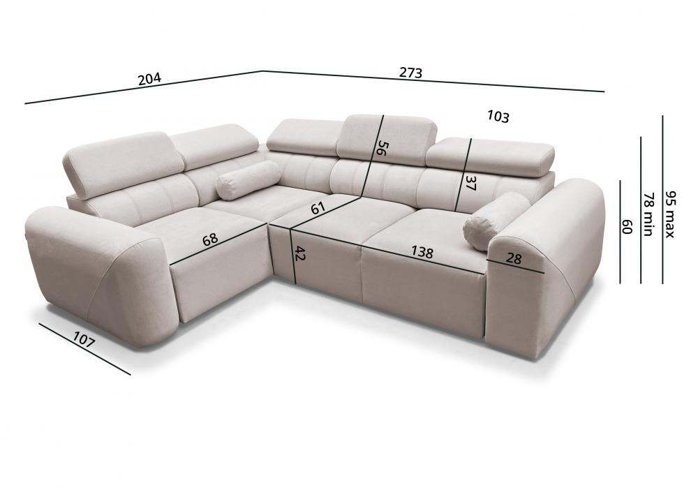 Narożnik z funkcją spania AMADEUSZ 2 8