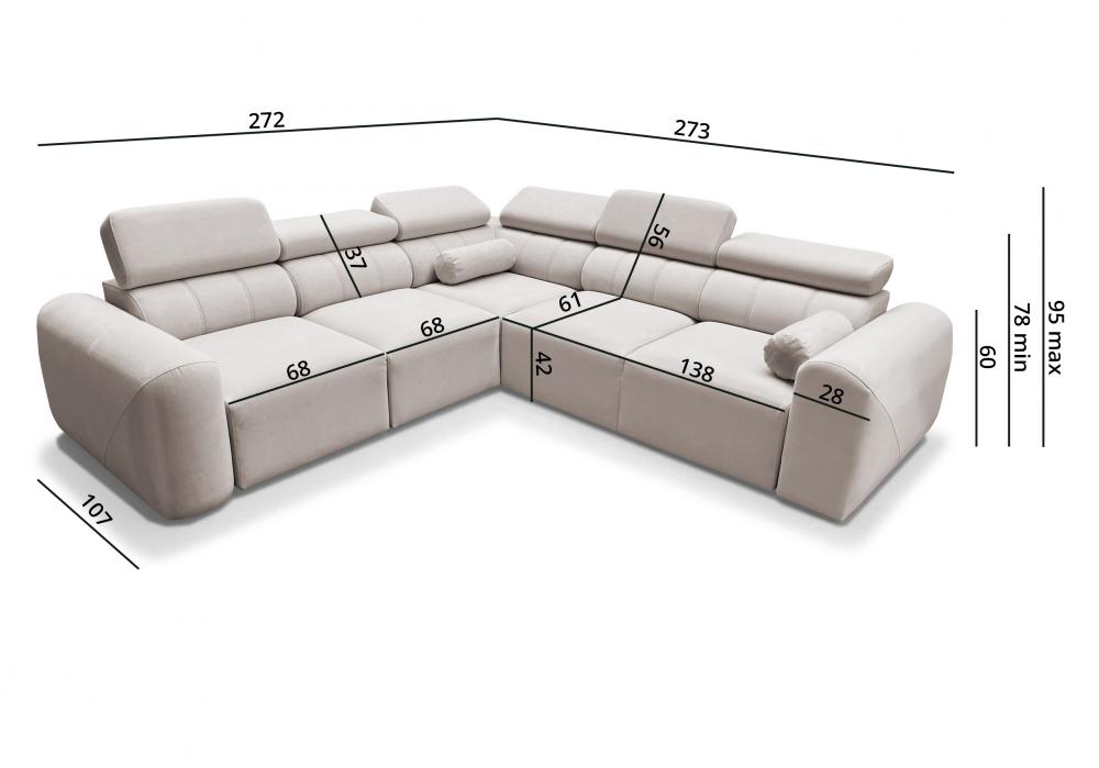 Narożnik z funkcją spania AMADEUSZ 3 7