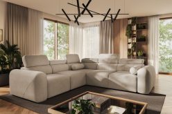 Symetryczny narożnik luksusowy do salonu z funkcją spania PUMA