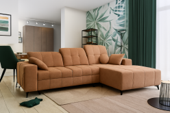 Modny narożnik z funkcją spania codziennego z zagłówkami