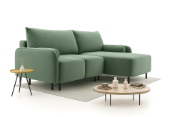 Nowoczesny mały narożnik półokrągły z funkcją spania