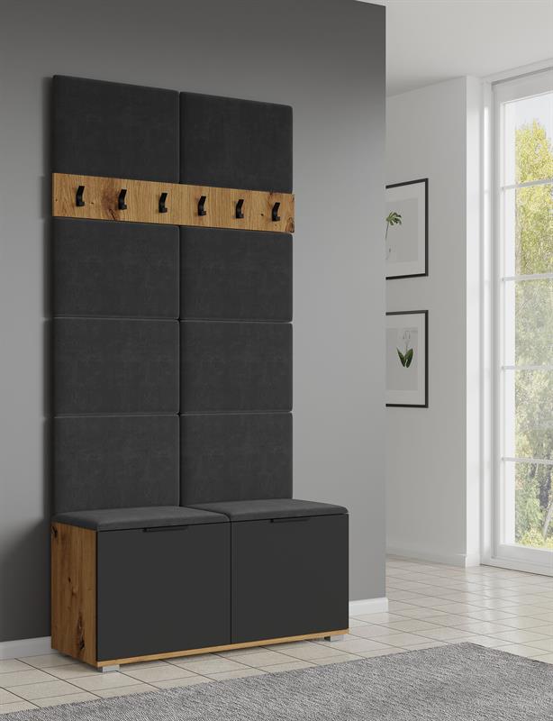 Panee ścienne tapicerowane ciemny popiel