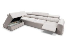 Sofa rogowa elektryczna z długim siedziskiem z fukncją spania AMADEUSZ 11 MIX 5