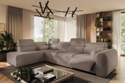 Ekskluzywny narożnik elektryczny z długim siedziskiem z fukncją spania