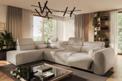 Kanapa narożna elektryczna z długim siedziskiem z fukncją spania