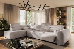 Sofa rogowa elektryczna z długim siedziskiem z fukncją spania