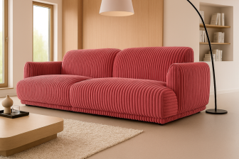 Modna sprężysta sofa sztruksowa na piance HR