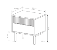 Stolik nocny dąb cremona dekor TATJANA 5