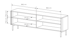 Szafka RTV 181 cm szerokości z led LUMENO 5