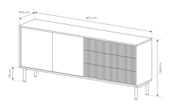 Szeroka komoda dekor 187 cm dąb cremona TATJANA 4