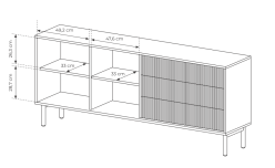 Szeroka komoda dekor 187 cm dąb cremona TATJANA 5