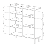 Wysoka komoda dekor dąb cremona 103 cm TATJANA 5