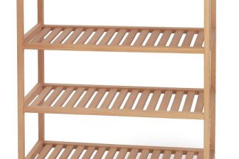 Wysoki stojak na obuwie z drewna 4 półki