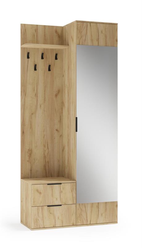 Mały zestaw do przedpokoju z lustrem, siedziskiem i z wieszakiem