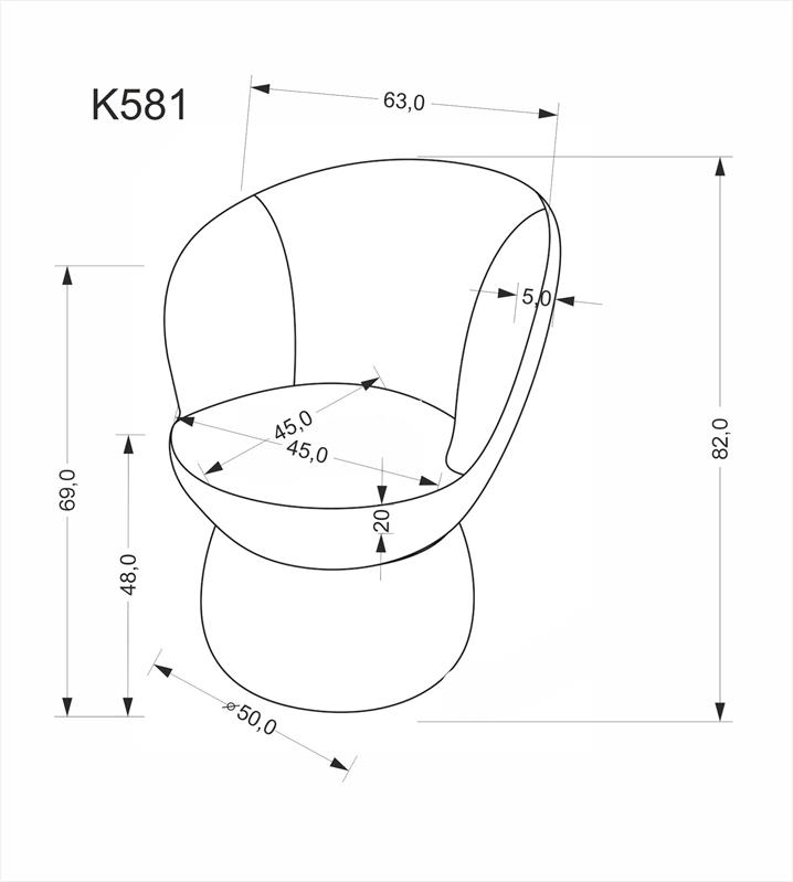 Krzesło fotel z funkcją obracania K-581 - wybór kolorów 6