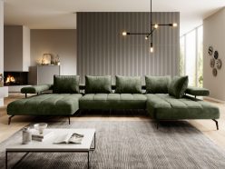 Ogromna awangardowa kanapa narożna U z elektrycznym siedziskiem