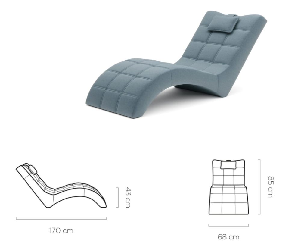 Ekskluzywny szezlong z przeszyciami LARENS 6