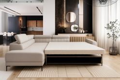 Ekskluzywna kanapa narożna stelaż włoski do spania codziennego