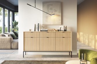 Duża komoda dąb vicenza na czarnych metalowych nogach